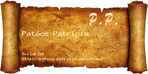 Patócs Patrícia névjegykártya